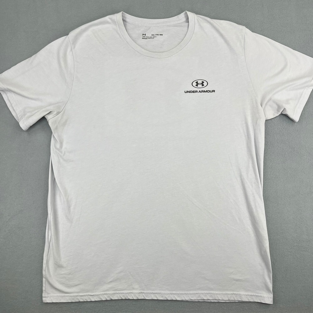 Under Armour Mens XXL Gray Graphic Logo Short Sleeve T-Shirt Loose Fit